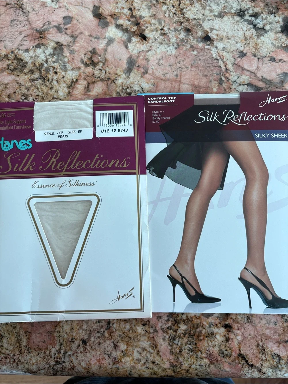 2 Pairs-Hanes Silk Reflections Sheer Pantyhose in Pearl and Barely There